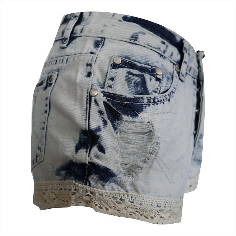 divatos női csipke hem jean rövid WS1014