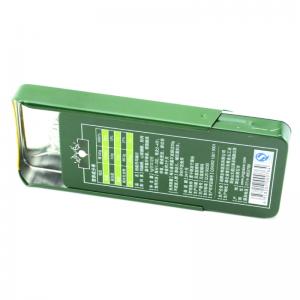 Kis négyszögletes ón doboz mentákhoz, egészségügyi termékekhez