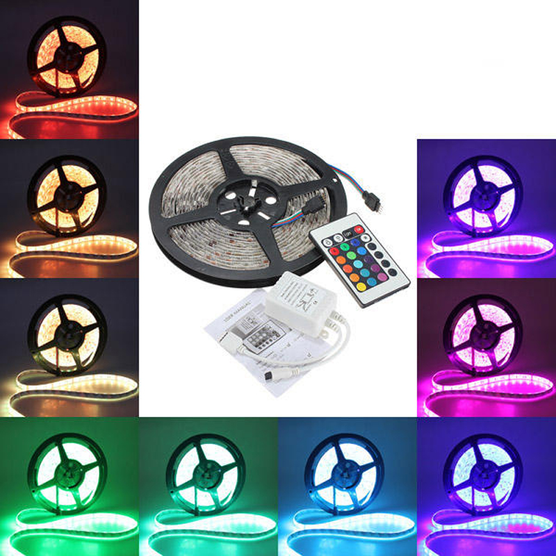 Kültéri 12V 24V OEM Epistar Multi Color RGB LED csíkkészletek SMD 5050 300LED mérő vízálló LED csík buborékcsomagoló készlet