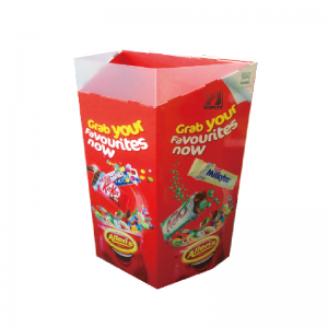 Reklám egyéni nyomtatott hajtogatású banner állvány Totem kijelző POP kartonpapír állvány