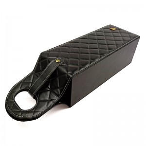 Egyéni fogantyú hordozható bor ajándék csomagolás pu bőr doboz