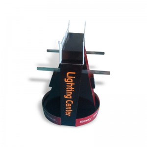 Kiskereskedelmi olcsó hullámpapír karton felső kijelző áll a horog