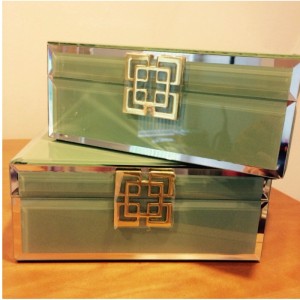 Fa üveg ékszerdoboz