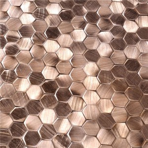 Új érkezések Rose Gold Mix barna fém mozaik csempe fal Art