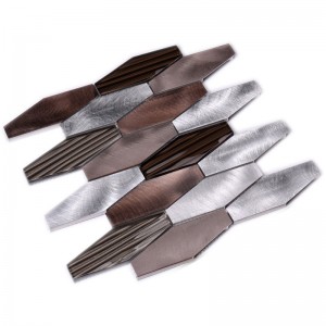 Fém alumínium ötvözet csempe Mix üveg mozaik csempe