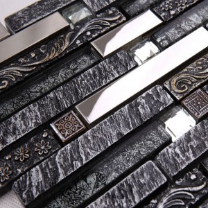 Legújabb dizájn római antik antik luxus bronz anagly gyanta vegyes csillogó kristályüveg mozaik csempe