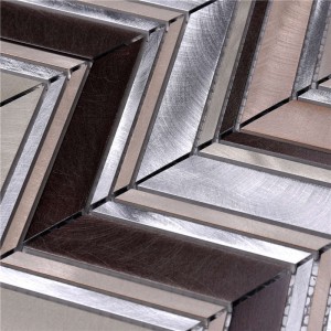 45degree halszálkás minta Alu fekete mozaik csempe