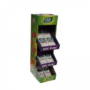 Egyedi élelmiszerüzlet Kétoldalas Gondola szupermarket polctartó süti A karton kijelző állvány