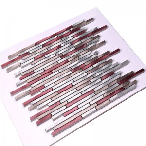 Red Linear Strip Aluminium Mosaic Hotel csempe