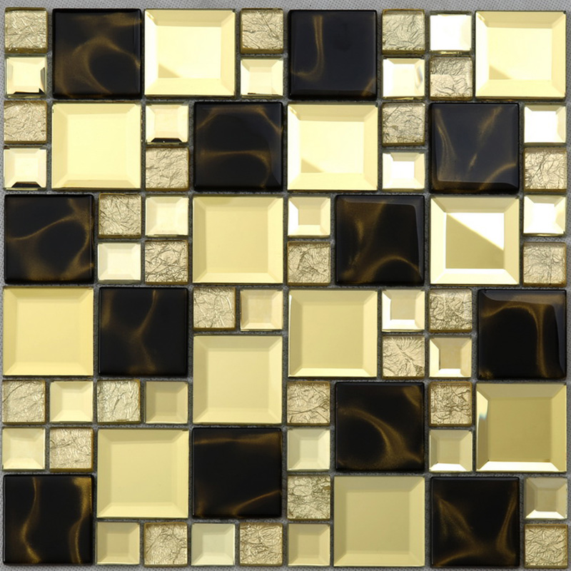 Építőanyag fal dekoráció fényes arany ferde tükör mozaik üveg csempe