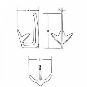 Horganyzott Bruce-horgony csónakhoz