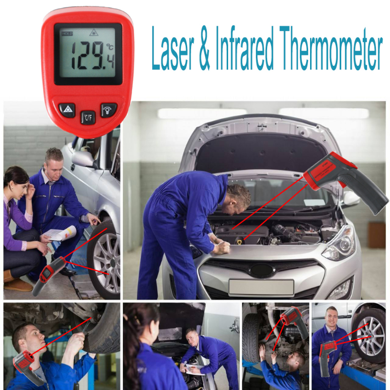 Gyári közvetlen értékesítés infravörös hőmérő motorhőmérséklet teszt és lézeres mérés