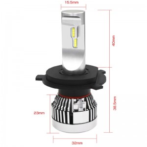 60W 6000LM szuper fényes autó h4 nagy teljesítményű led lámpák h4 p43t / p45t led fényszórók