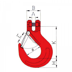 G80 Clevis Sling horog zárral