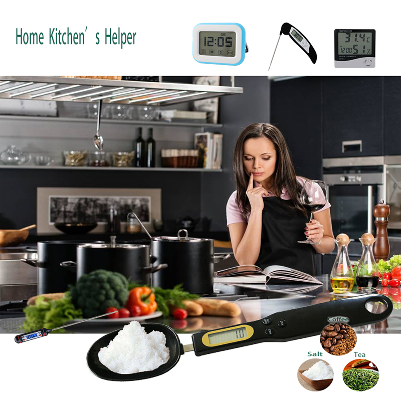 Háztartási tápegység 3V CR2032 Spoon Scale konyhai élelmiszer mérési szín fekete fehér Használat