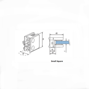 Rozsdamentes acél négyzet típusú üvegbilincs