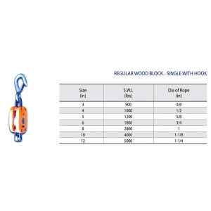Rendszeres fa blokk-egyedülálló horoggal