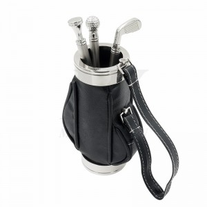 Négy darabos bőr / fém asztali szett_KK96303-01