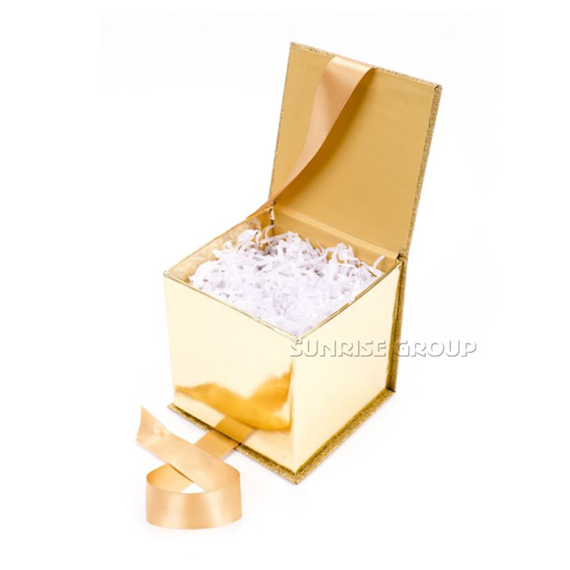 Csúcsminőségű Blingbling arany papírcsomagolás ajándékdoboz üvegpohárhoz
