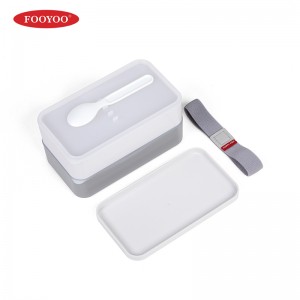 Két rétegű, egymásra rakható, hordozható étkezésre előkészített tartályok bento ebéddoboz gyerekeknek