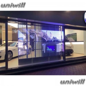 Kiváló minőségű gyártó, színes, átlátszó LED-kijelző / P3.91 ablaküvegből készült háló képernyő