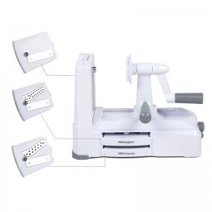 Állítható növényi mandolin vágószeletelő rozsdamentes acél 3 pengével