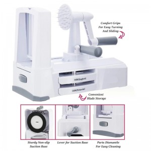 Állítható növényi mandolin vágószeletelő rozsdamentes acél 3 pengével