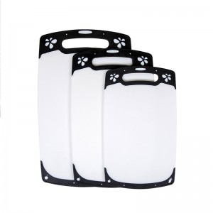 Fekete, BPA-mentes mosogatógépben való biztonságos konyhai vágódeszka fogantyúval (3 darabos készlet)