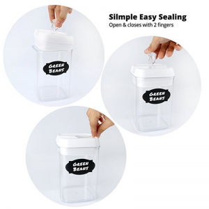 12 darabos élelmiszer-tartósítás újrafelhasználható műanyag légmentesen tároló tartálykészlet