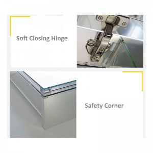 EU és USA luxus LED-es világítású, háttérvilágítással felszerelt fürdőszoba tükörgyógyászati ​​szekrény-ENE-AC-102