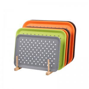 Téglalap csúszásmentes gumi fogantyú szolgáló tálca, fehér