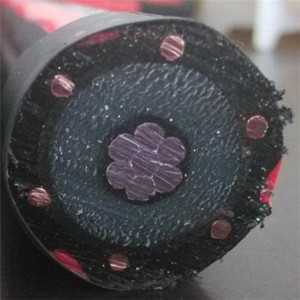 22 kv Xlpe Al / Cu Core XLPE szigetelt tápkábel koncentrikus vezetővel