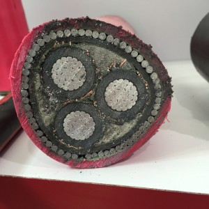 SANS 1339 XLPE szigetelt 6 mm-es hárommagos Swa-páncélozott kábel névleges feszültségekhez 3,8 / 6,6 KV - 19/33 KV