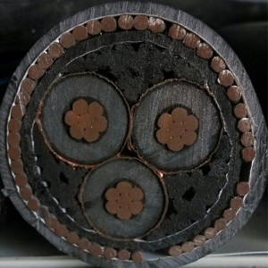 240 mm hárommagos Cu 185sqmm többmagos páncélozott kábel Xlpe Swa Pvc 33kv