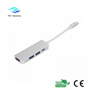 USB típusú c / HDMI aljzat + 2 * USB3.0 aljzat + SD + TF átalakító kód: FEF-USBIC-022