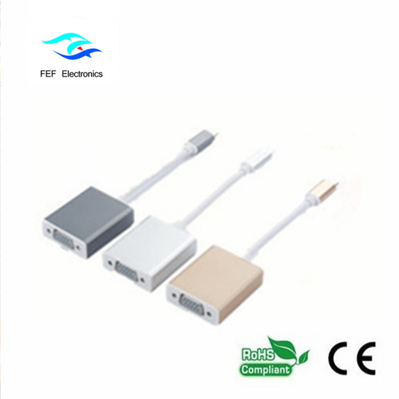 USB 3.1 C típusú hím-VGA aljzat-átalakító Kód: FEF-USBIC-002
