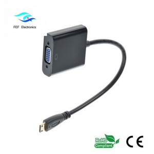 Mini HDMI hím-VGA aljzat-konverter kód: FEF-HIC-004