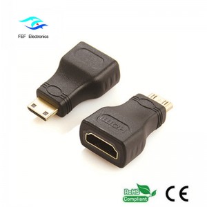 HDMI aljzat - mini HDMI aljzat adapter aranyozott / nikkelezett Kód: FEF-H-022
