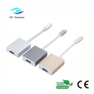 C típusú USB-vel történő átalakító fém tokból HDMI-csatlakozóhoz, kód: FEF-USBIC-006
