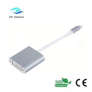 USB TYPE-C és DVI átalakító, ABS héj Kód: FEF-USBIC-003