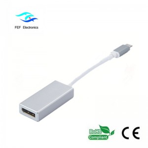USB TYPE-C a Displayport női konverterhez Fém tok: FEF-USBIC-004