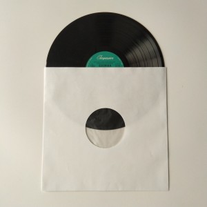 33RPM fehér kézműves papírlemez belső hüvelyek, lyukakkal ellátott, 12 vinillemezhez