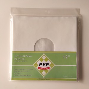 33RPM fehér kézműves papírlemez belső hüvelyek, lyukakkal ellátott, 12 vinillemezhez