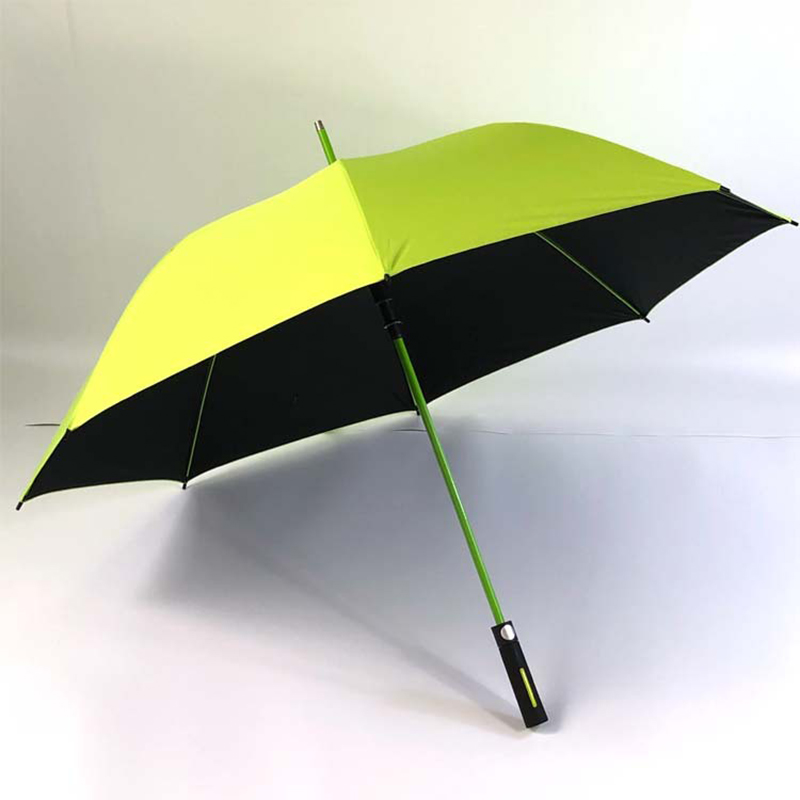 Egyedi színes üvegszálas keret, hosszú fogantyú, egyenes szélálló Golf esernyő