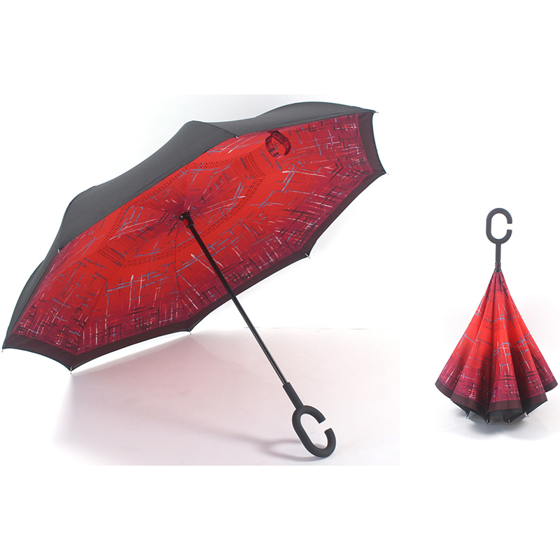 23 hüvelykes esernyő, fejjel lefelé egyenes esernyő hátrameneti zárással