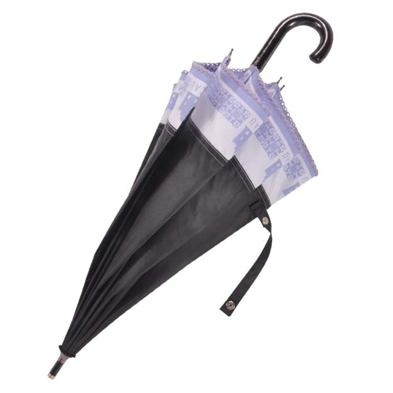 2 Hajtsa össze az egyedi utazási nyomtatott esernyőt hajlított fogantyúval
