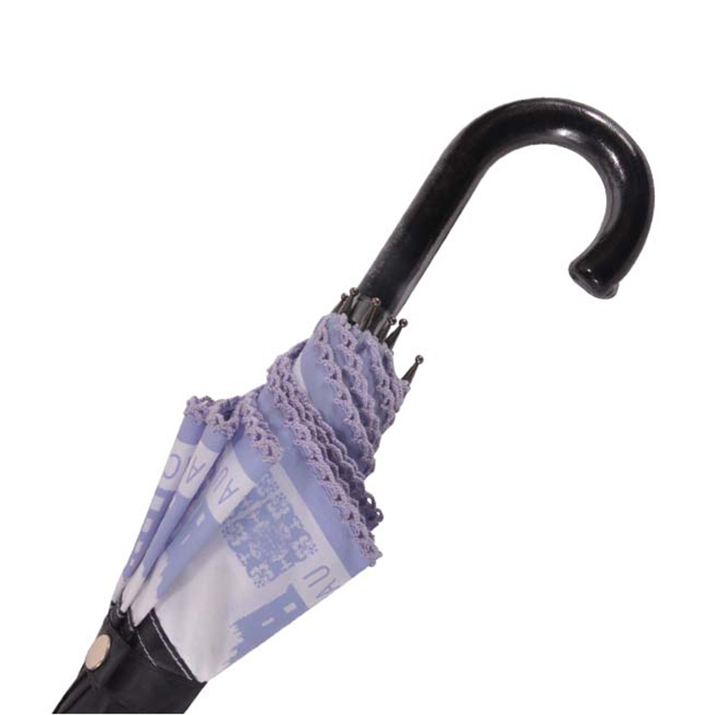 2 Hajtsa össze az egyedi utazási nyomtatott esernyőt hajlított fogantyúval