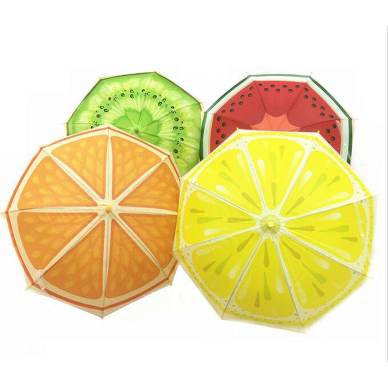 Gyümölcs átlátszó automatikus POE anyagból készült napernyő Aranyos esernyő gyerekeknek