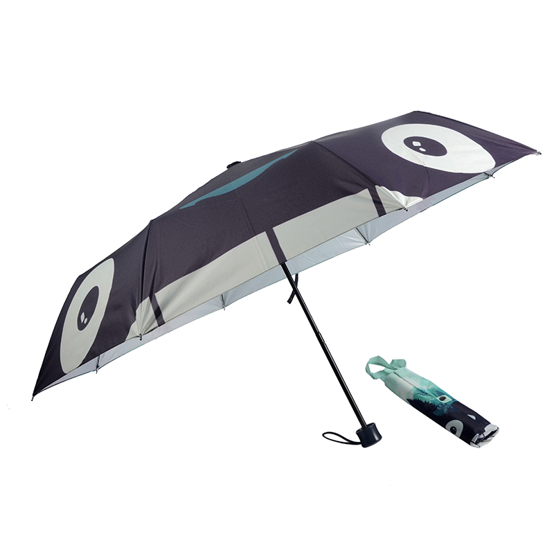 Digitális nyomtatású bevásárlótáska esernyő testreszabott, 3-szoros kézi nyitott esernyővel