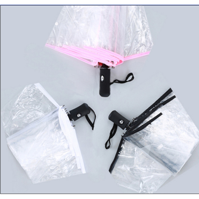 POE esernyő átlátszó anyag automatikus nyitással és automatikus bezárással 3-szoros esernyő